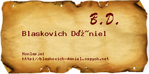 Blaskovich Dániel névjegykártya
